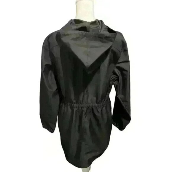 St. Johns Bay Women's Medium Lightweight Hooded Jacket Black Full Zipper - Picture 3 of 3